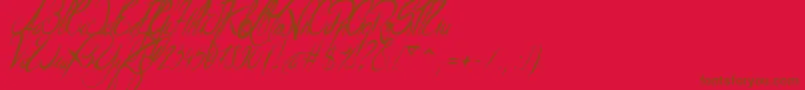Czcionka ElegantDragonItalic – brązowe czcionki na czerwonym tle
