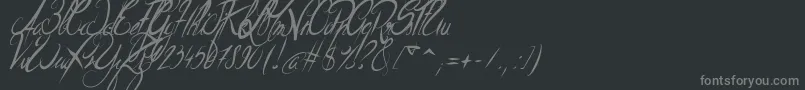 ElegantDragonItalic-Schriftart – Graue Schriften auf schwarzem Hintergrund