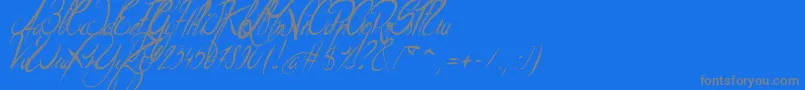 ElegantDragonItalic-Schriftart – Graue Schriften auf blauem Hintergrund