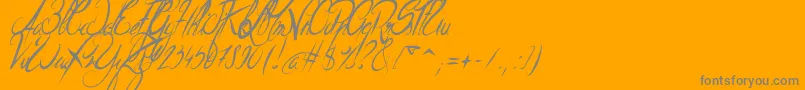 ElegantDragonItalic-Schriftart – Graue Schriften auf orangefarbenem Hintergrund
