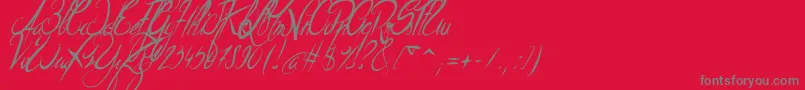 Шрифт ElegantDragonItalic – серые шрифты на красном фоне