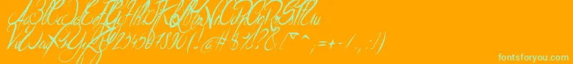 ElegantDragonItalic-Schriftart – Grüne Schriften auf orangefarbenem Hintergrund