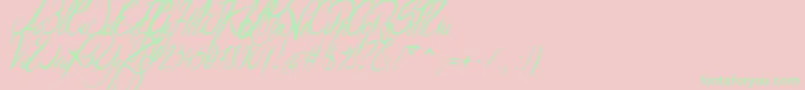 Fonte ElegantDragonItalic – fontes verdes em um fundo rosa