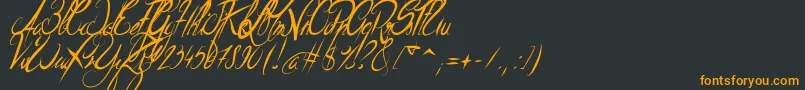 フォントElegantDragonItalic – 黒い背景にオレンジの文字
