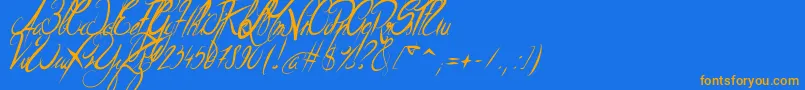 ElegantDragonItalic Font – Orange Fonts on Blue Background