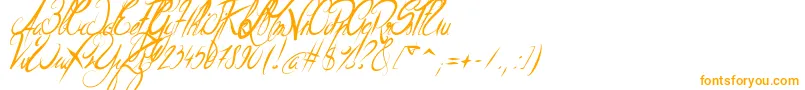 フォントElegantDragonItalic – 白い背景にオレンジのフォント