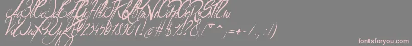 ElegantDragonItalic-Schriftart – Rosa Schriften auf grauem Hintergrund