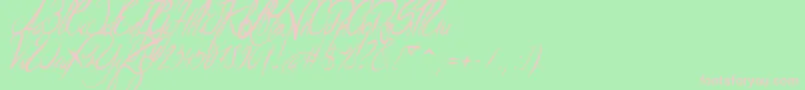 Fonte ElegantDragonItalic – fontes rosa em um fundo verde