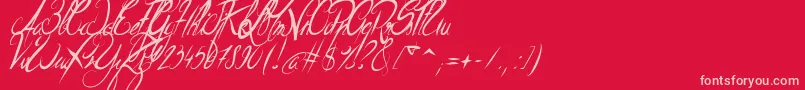 Шрифт ElegantDragonItalic – розовые шрифты на красном фоне