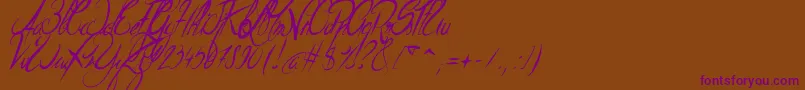 フォントElegantDragonItalic – 紫色のフォント、茶色の背景