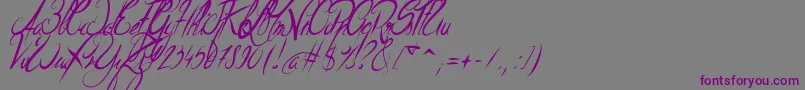 Шрифт ElegantDragonItalic – фиолетовые шрифты на сером фоне