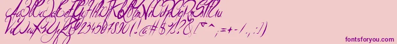 フォントElegantDragonItalic – ピンクの背景に紫のフォント