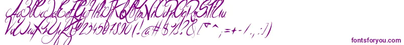 フォントElegantDragonItalic – 白い背景に紫のフォント