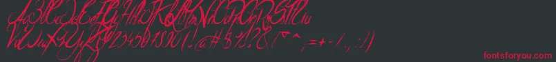 ElegantDragonItalic Font – Red Fonts on Black Background