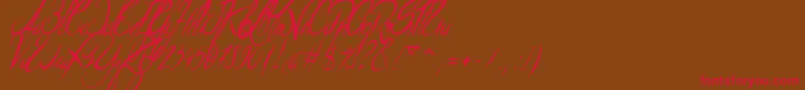 Czcionka ElegantDragonItalic – czerwone czcionki na brązowym tle