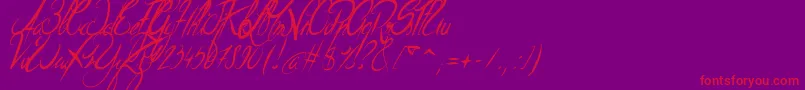 Fonte ElegantDragonItalic – fontes vermelhas em um fundo violeta