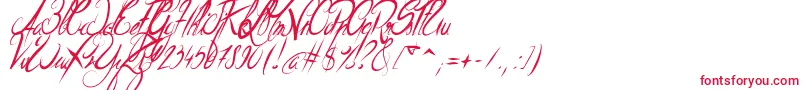 ElegantDragonItalic-fontti – punaiset fontit valkoisella taustalla