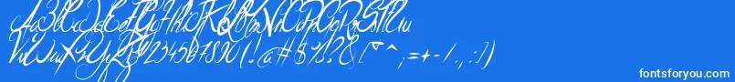 ElegantDragonItalic-Schriftart – Weiße Schriften auf blauem Hintergrund