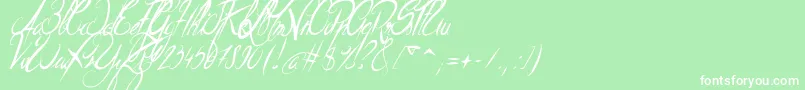 ElegantDragonItalic-fontti – valkoiset fontit vihreällä taustalla