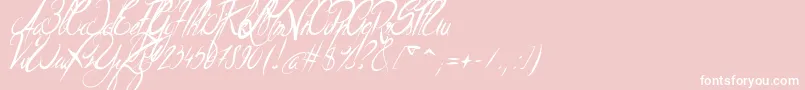Fonte ElegantDragonItalic – fontes brancas em um fundo rosa
