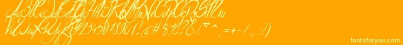 ElegantDragonItalic-Schriftart – Gelbe Schriften auf orangefarbenem Hintergrund