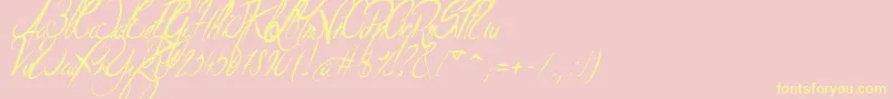 Шрифт ElegantDragonItalic – жёлтые шрифты на розовом фоне
