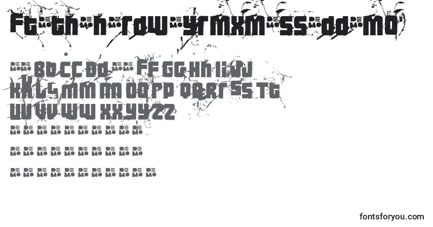 Schriftart Ft3thehardwayrmxmesseddemo – Alphabet, Zahlen, spezielle Symbole