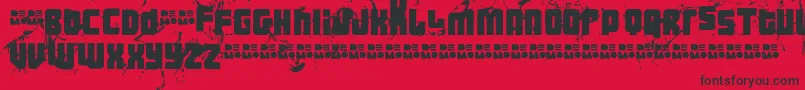 Czcionka Ft3thehardwayrmxmesseddemo – czarne czcionki na czerwonym tle