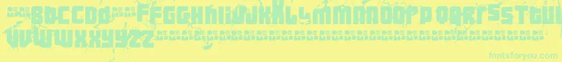 Ft3thehardwayrmxmesseddemo Font – Green Fonts on Yellow Background