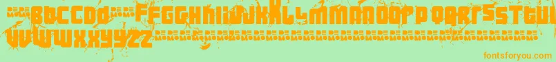 Ft3thehardwayrmxmesseddemo Font – Orange Fonts on Green Background