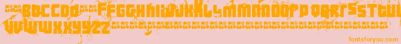 Czcionka Ft3thehardwayrmxmesseddemo – pomarańczowe czcionki na różowym tle