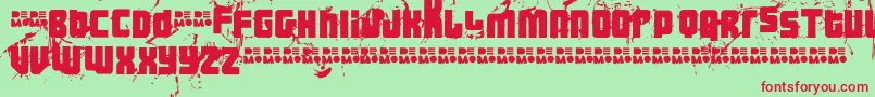 Ft3thehardwayrmxmesseddemo Font – Red Fonts on Green Background