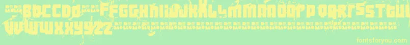 Ft3thehardwayrmxmesseddemo Font – Yellow Fonts on Green Background