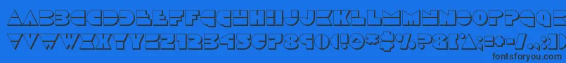 Discoduck3D Font – Black Fonts on Blue Background