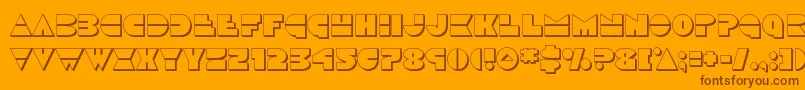 Lisätietoja Discoduck3D-fontista Discoduck3D-fontti – ruskeat fontit oranssilla taustalla
