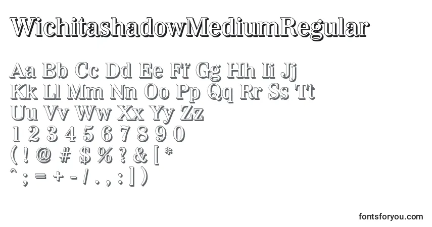 A fonte WichitashadowMediumRegular – alfabeto, números, caracteres especiais