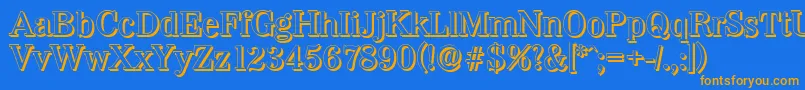 WichitashadowMediumRegular Font – Orange Fonts on Blue Background