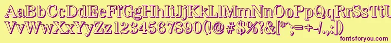 WichitashadowMediumRegular Font – Purple Fonts on Yellow Background