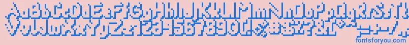 フォントSmackyformulasha – ピンクの背景に青い文字
