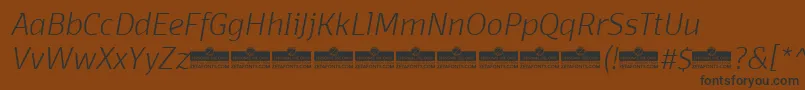 DomotikaExtralightItalicTrial Font – Black Fonts on Brown Background