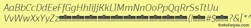 DomotikaExtralightItalicTrial Font – Black Fonts on Yellow Background
