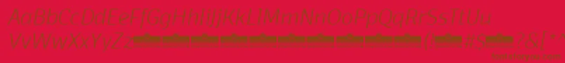 DomotikaExtralightItalicTrial Font – Brown Fonts on Red Background