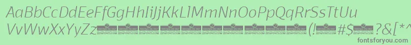 DomotikaExtralightItalicTrial Font – Gray Fonts on Green Background