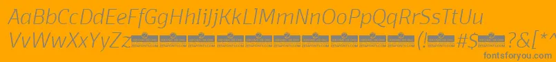 DomotikaExtralightItalicTrial Font – Gray Fonts on Orange Background