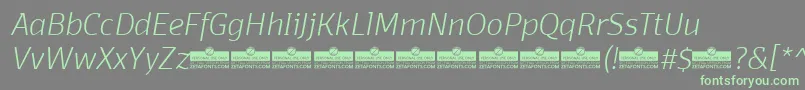 DomotikaExtralightItalicTrial Font – Green Fonts on Gray Background