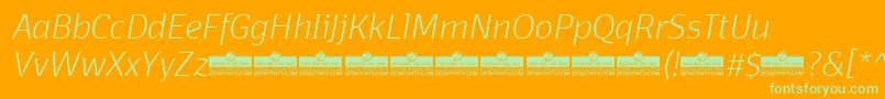 DomotikaExtralightItalicTrial Font – Green Fonts on Orange Background