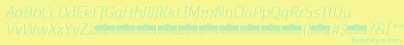DomotikaExtralightItalicTrial Font – Green Fonts on Yellow Background