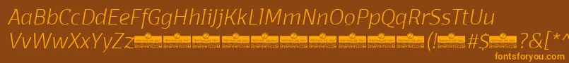 DomotikaExtralightItalicTrial Font – Orange Fonts on Brown Background
