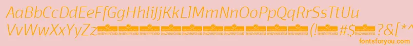 DomotikaExtralightItalicTrial Font – Orange Fonts on Pink Background