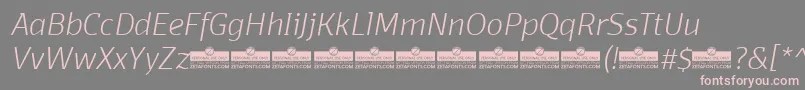 DomotikaExtralightItalicTrial Font – Pink Fonts on Gray Background